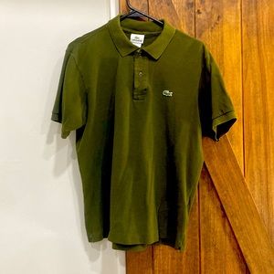 Green Lacoste polo. Size 4